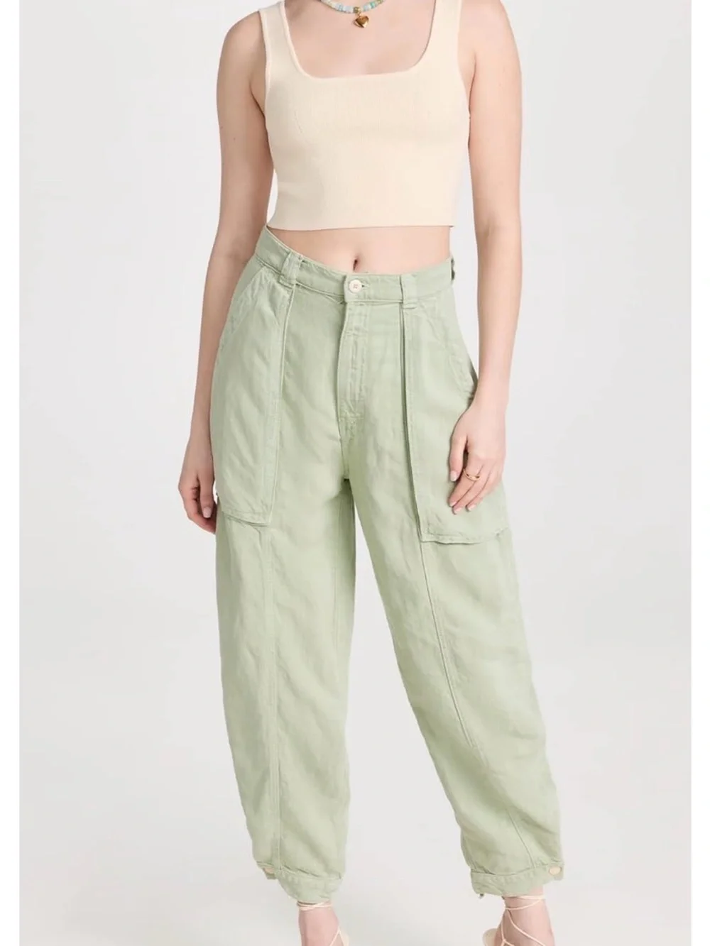 MOTHER The Patch Pocket Chute Flood Jeans
